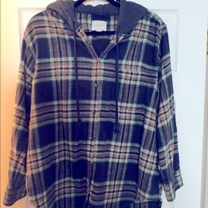 American eagle hooded flannel